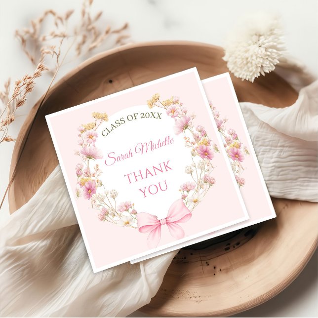 Boho-Wildblumen-Abschlussfeier in Rosa Serviette (Von Creator hochgeladen)
