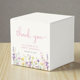 Boho-Wildblumen-Aquarell-Baby-Mädchen-Party Geschenkschachtel