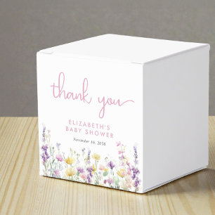 Boho-Wildblumen-Aquarell-Baby-Mädchen-Party Geschenkschachtel