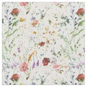 Boho-Wildblumen-Aquarell-Frühlingsblume Stoff
