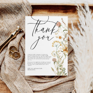 Boho-Wildblumen-Aquarell-Minimal-Brautparty Dankeskarte