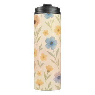 Boho-Wildblumen-Aquarell Thermosbecher