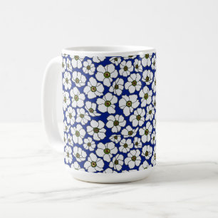 Boho-Wildblumen auf Blau Kaffeetasse
