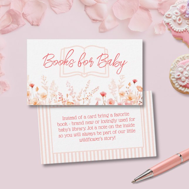 Boho-Wildblumen-Baby-Party-Bücher fürs Baby Begleitkarte (Von Creator hochgeladen)
