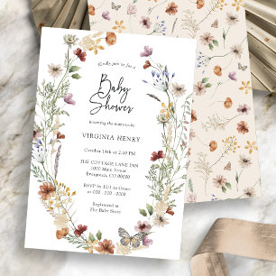 Boho-Wildblumen-Baby-Shower-Einladung Einladung