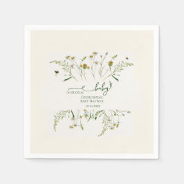 Boho-Wildblumen-Babyblüten-Babyshower Serviette