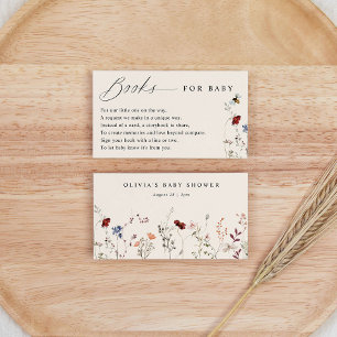 Boho Wildblumen Bienen Baby Shower Buchwunsch Begleitkarte