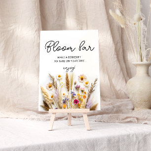 Boho Wildblumen Bloom oder Blume Bar Poster