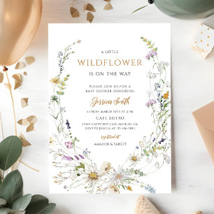 Boho-Wildblumen-Blumen-Baby-Party Einladung