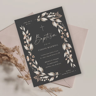 Boho-Wildblumen-Blumen-Geschlechtsneutrale Taufe Einladung