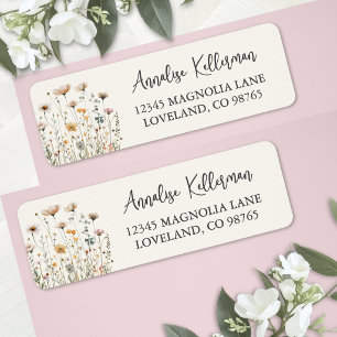 Boho Wildblumen Blumen Rücksendeadresse