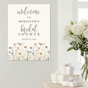 Boho-Wildblumen-Braut- Dusche Poster