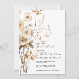 Boho Wildblumen Brautparty Einladung