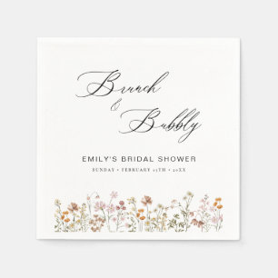Boho Wildblumen-Brunch & Bubbly  Braut-Shower Serviette