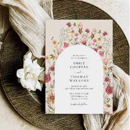 Boho Wildblumen Einladung Hochzeit
