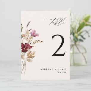 Boho-Wildblumen Elegante Herbsthochzeit Einladung
