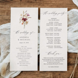 Boho-Wildblumen-elegante-Herbsthochzeit Programm