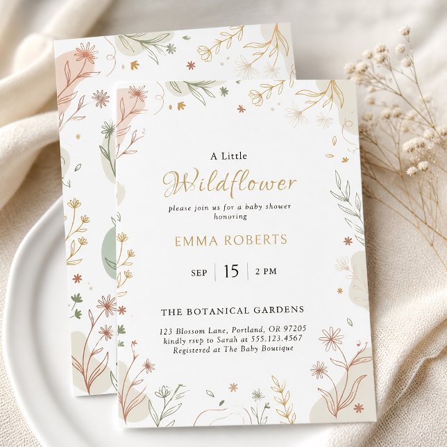 Boho Wildblumen Erdig Botanisch Einladung (Boho Wildflower Earthy Botanical Invitation)