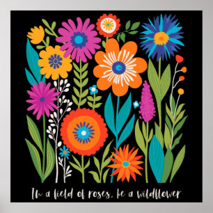 Boho Wildblumen Floral Nature Blume Poster