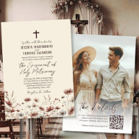 Boho Wildblumen Foto & QR Code Katholische Hochzei