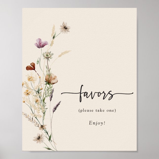 Boho-Wildblumen-Geschenke Poster (Vorne)