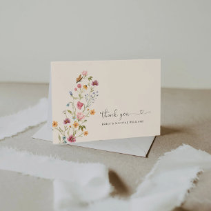 Boho Wildblumen Hochzeit Wohnung Danke Karte