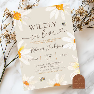 Boho-Wildblumen-Hochzeitsdusche Wild Verliebt Einladung