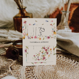 Boho Wildblumen Hochzeitsfeier Bauchband Einladungsbanderole