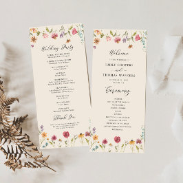 Boho Wildblumen Hochzeitsprogramm Programm