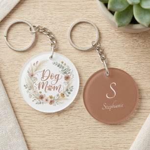 Boho-Wildblumen-Hunde-Mama-Blumenkranz Schlüsselanhänger