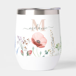 Boho Wildblumen Individuelle Name Monogram