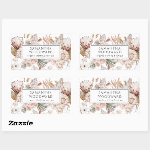 Boho Wildblumen Kleidung Markenprodukt Rechteckiger Aufkleber