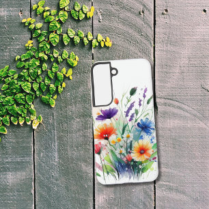 Boho Wildblumen Lila Blue Yellow Orange Blume Samsung Galaxy Hülle
