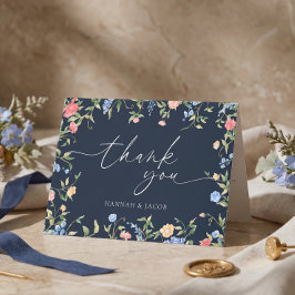 Boho Wildblumen Marinehochzeit Danke Karte