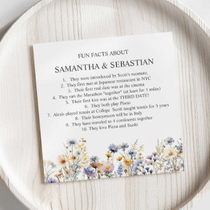 BOHO WILDBLUMEN MEADOW FUN FACT WEDING SERVIETTE