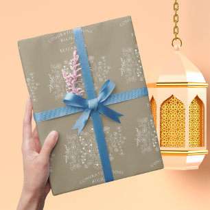 Boho-Wildblumen-Moderne-Wasserfarben-Hochzeit Geschenkpapier