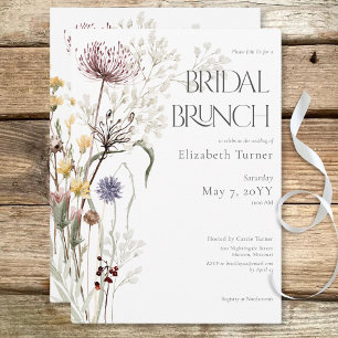 Boho Wildblumen Modernes Brunch der Blumenbridal Einladung