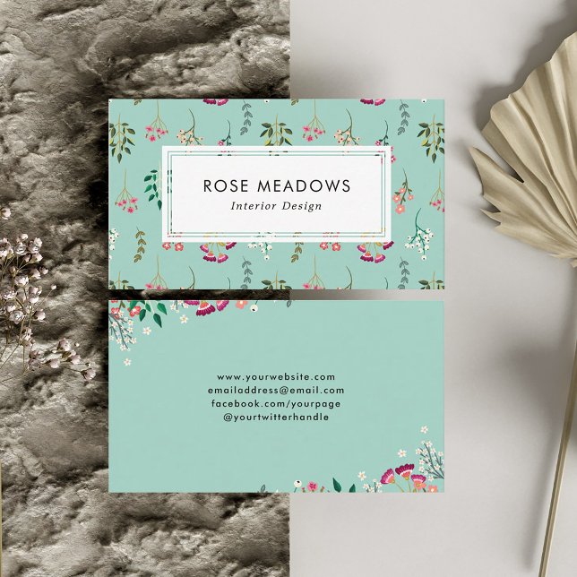 Boho-Wildblumen-Muster Visitenkarte (Von Creator hochgeladen)