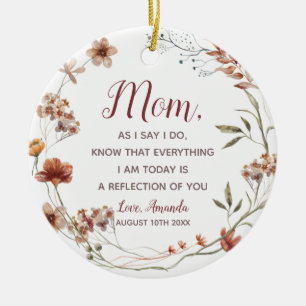 Boho Wildblumen Mutter der Braut Keramik Ornament