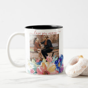 Boho-Wildblumen-Muttertags-Tasse Zweifarbige Tasse