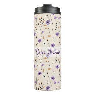 Boho Wildblumen Personalisierte Blumen Thermosbecher