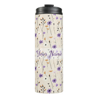Boho Wildblumen Personalisierte Blumen Thermosbecher