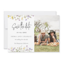 Boho Wildblumen QR Code Elegantes Foto Hochzeit