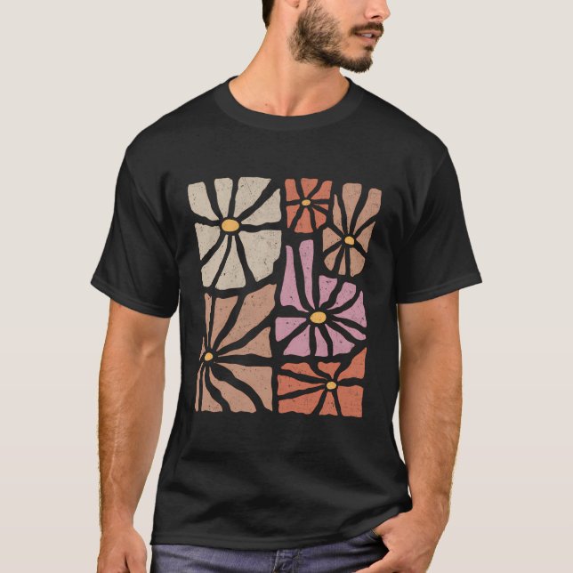 Boho Wildblumen Retro Blumengartengarten T-Shirt (Vorderseite)
