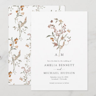 Boho Wildblumen Save The Date