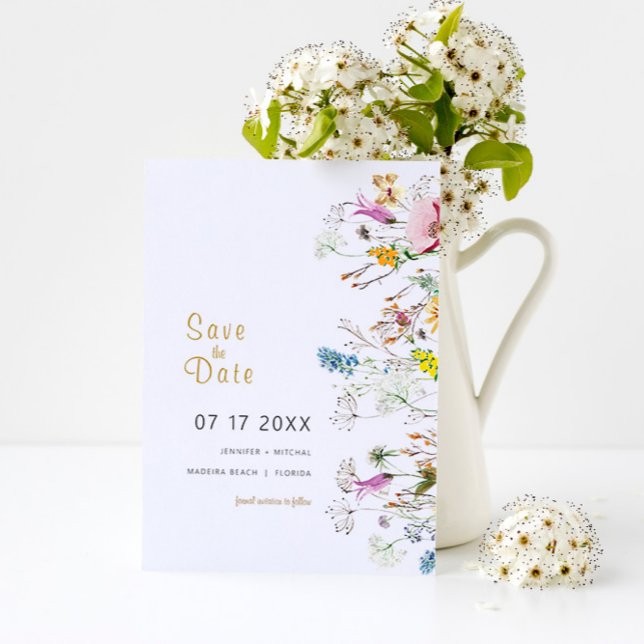 Boho Wildblumen Save the Date Einladung (Von Creator hochgeladen)