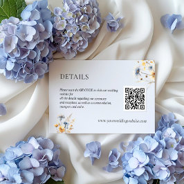 BOHO WILDBLUMEN SCAN QR Code Hochzeitdetails Begleitkarte