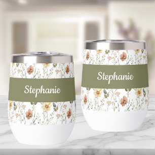 Boho-Wildblumen-Wasserfarbe-Monogramm-Name-Thermal