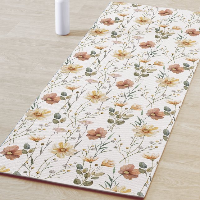 Boho-Wildblumen-Wasserfarbe Yogamatte (Von Creator hochgeladen)