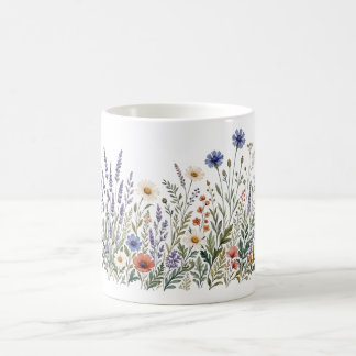 Boho-Wildblumen-Wasserfarben-Tasse Kaffeetasse